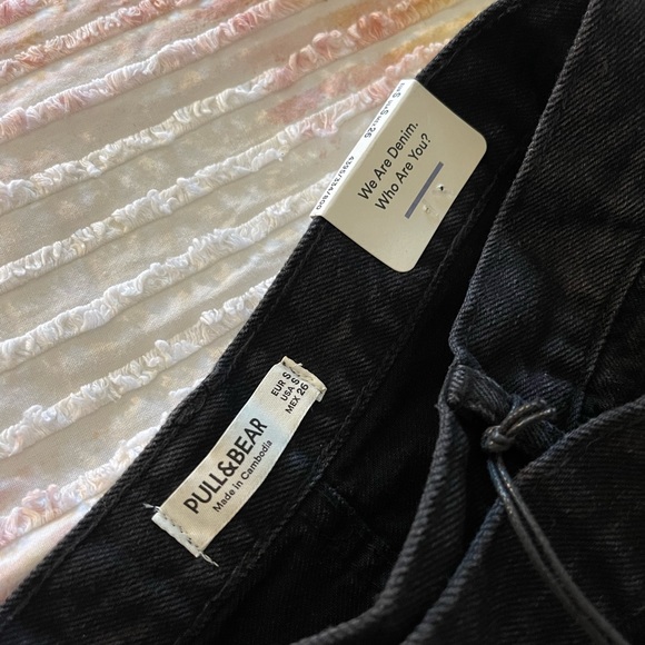 Pull&Bear black denim wrap mini skirt - Picture 6 of 8